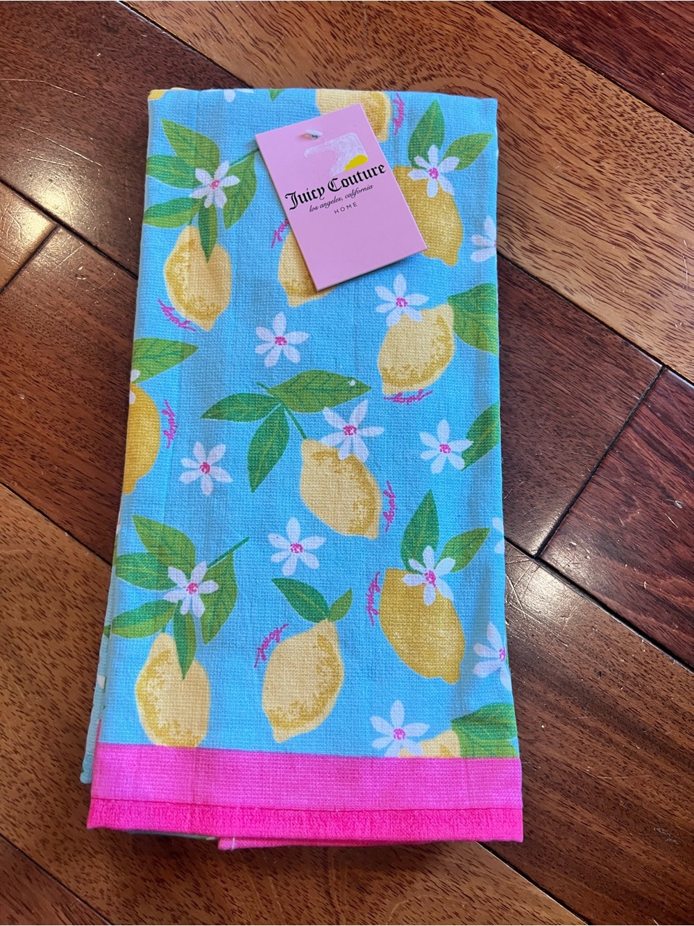 Juicy Couture Bright Lemon Kitchen Towels, NWT